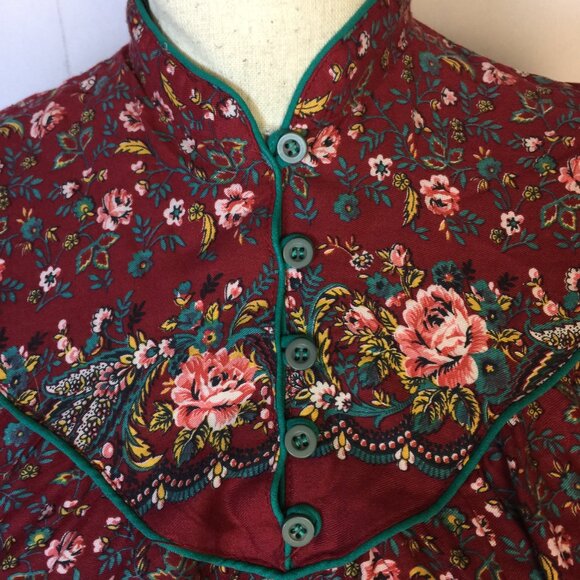 Vintage 80s Nordstrom Point of View Dress Sz 5/6 Womans Red Floral Belted Pocket - Picture 12 of 13